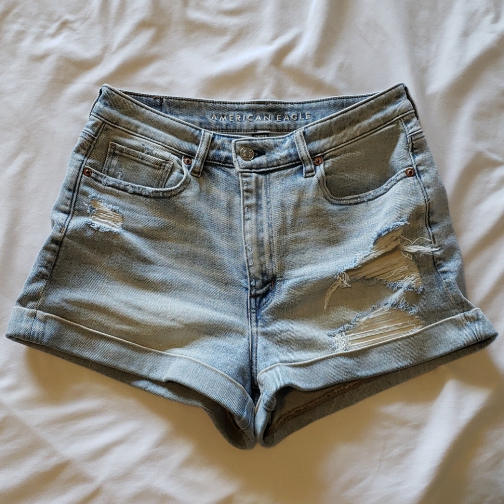 American Eagle Stretch Denim Mom Shorts